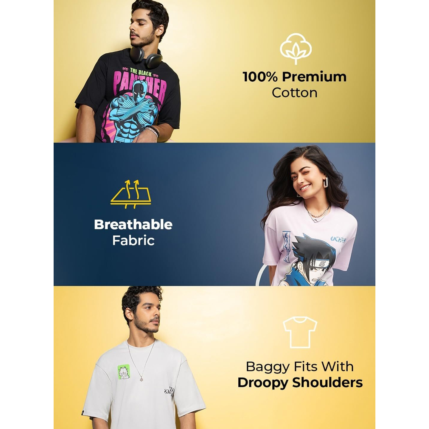 Bewakoof Women's Graphic Printed Oversized Fit Cotton T-Shirt