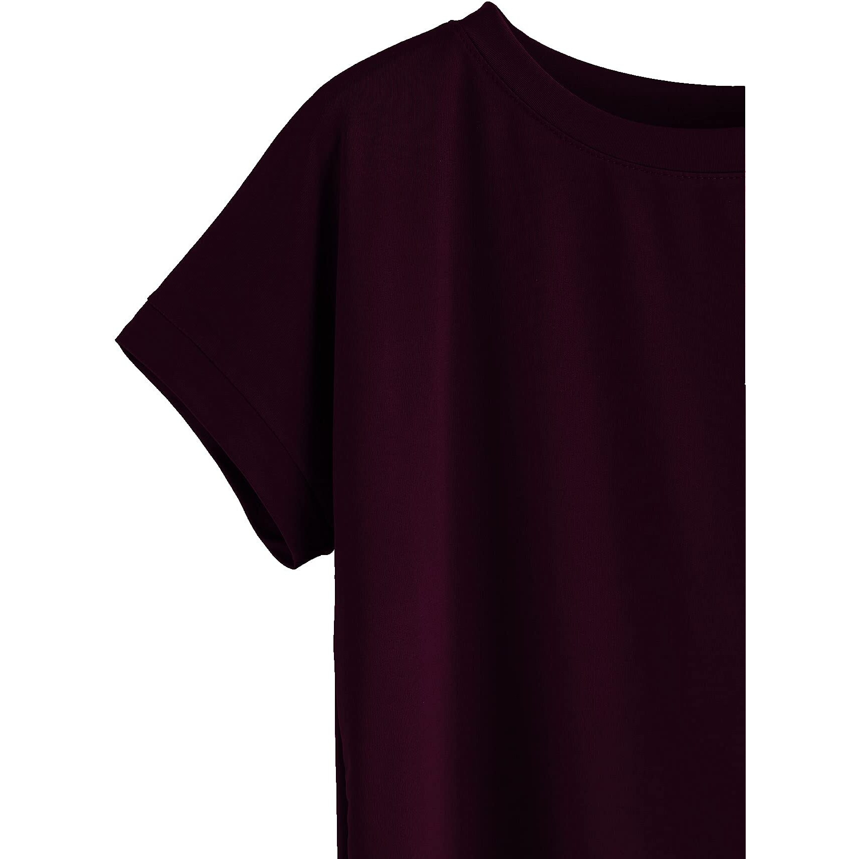 Fabricorn Women's Plain Round Neck Up Down Regular Fit Tshirt (Wine, Xx-Large)