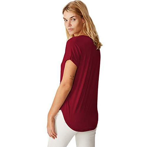Fabricorn Stylish Combo of Plain Burgundy and Dusty Rose Color Up and Down Cotton Tshirt for Women (Dusty Rose and Burgundy, 3X-Large)