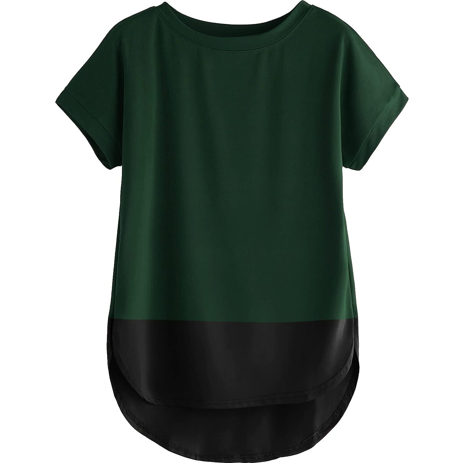 Fabricorn Women's Black & Green Solid Regular Fit Casual T-Shirt, 3XL Size