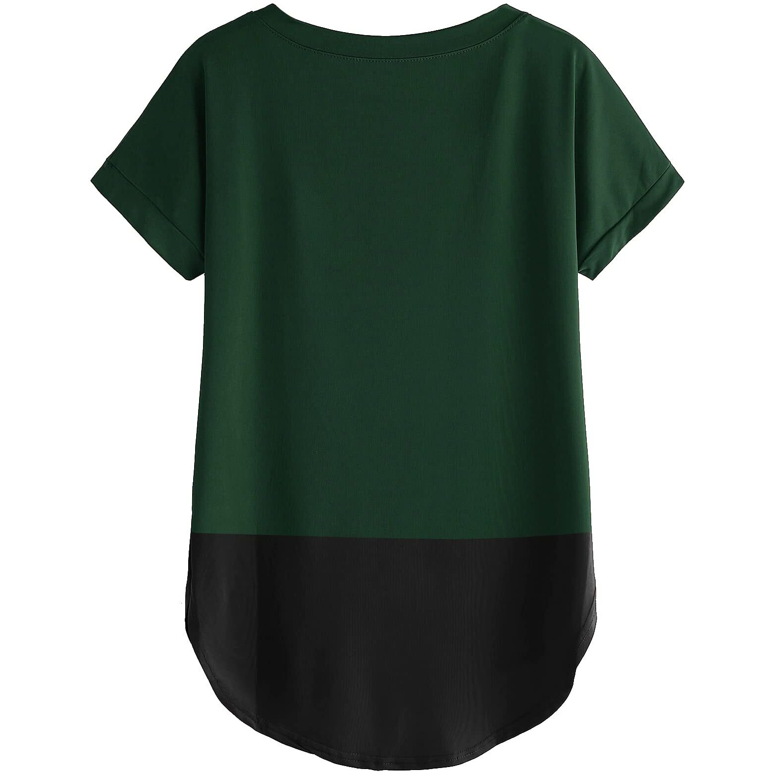 Fabricorn Women's Black & Green Solid Regular Fit Casual T-Shirt, 3XL Size