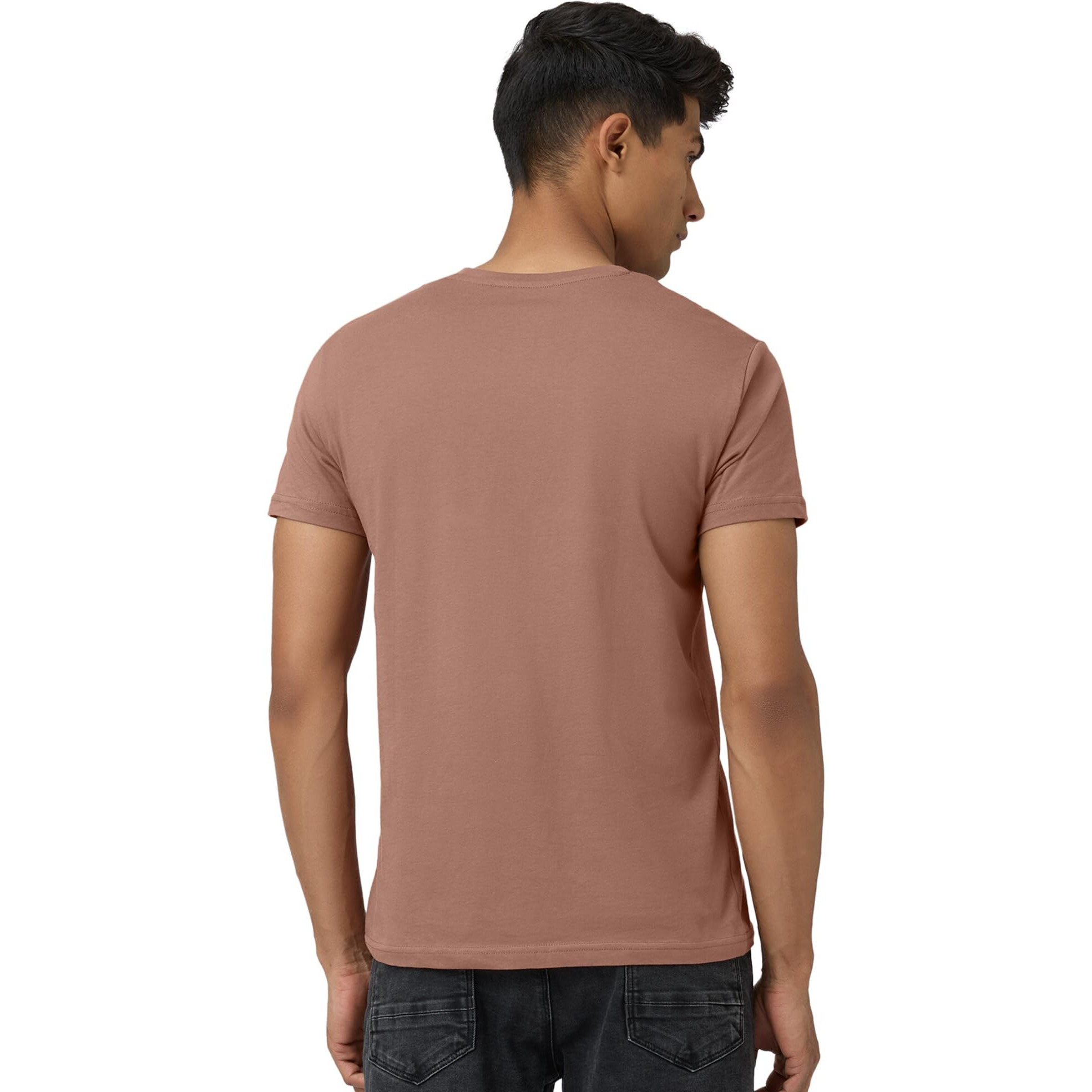 XYXX Men's Solid Regular Fit T-Shirt (Xy_Cr15_Tshirt_1_Soil, Brown