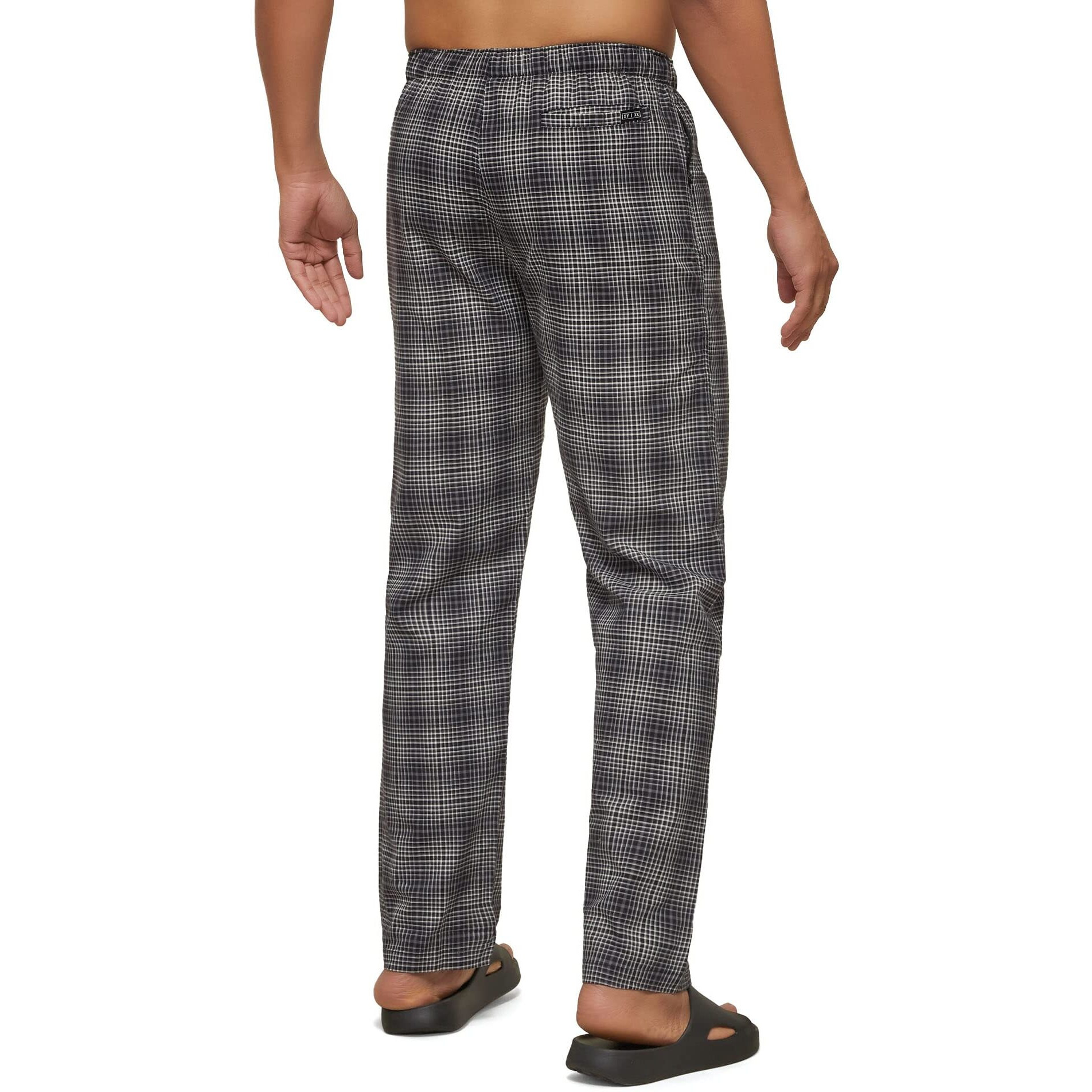 XYXX Men's Super Combed Cotton Checkered Checkmate Pyjamas [Pack of 1] Elasticated Waist, Drawstring | Loungewear for Men in Black, White Checks