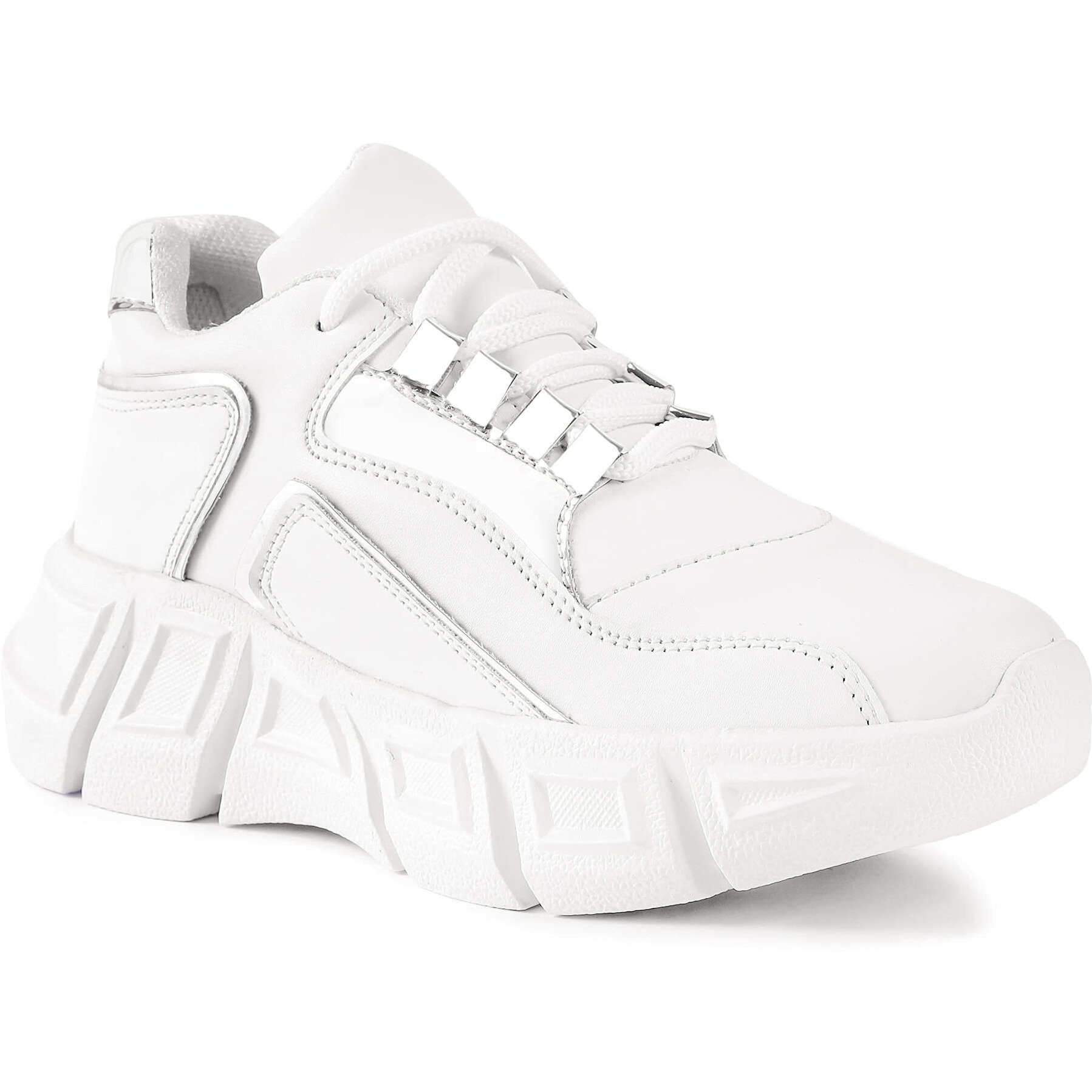 Vendoz Women & Girls White Silver Casual Shoes Sports Shoes Sneakers - 39 EU