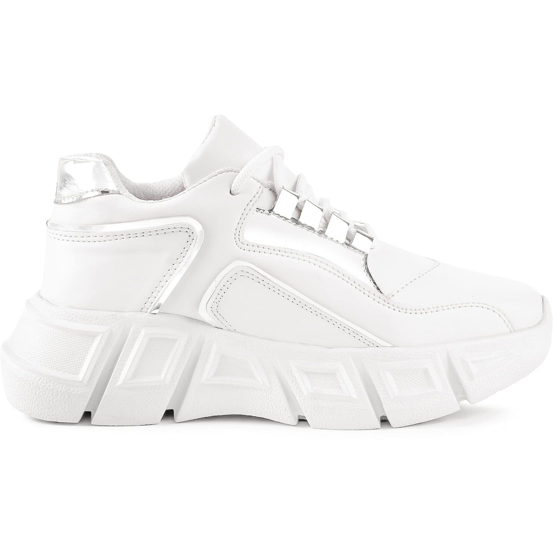 Vendoz Women & Girls White Silver Casual Shoes Sports Shoes Sneakers - 39 EU