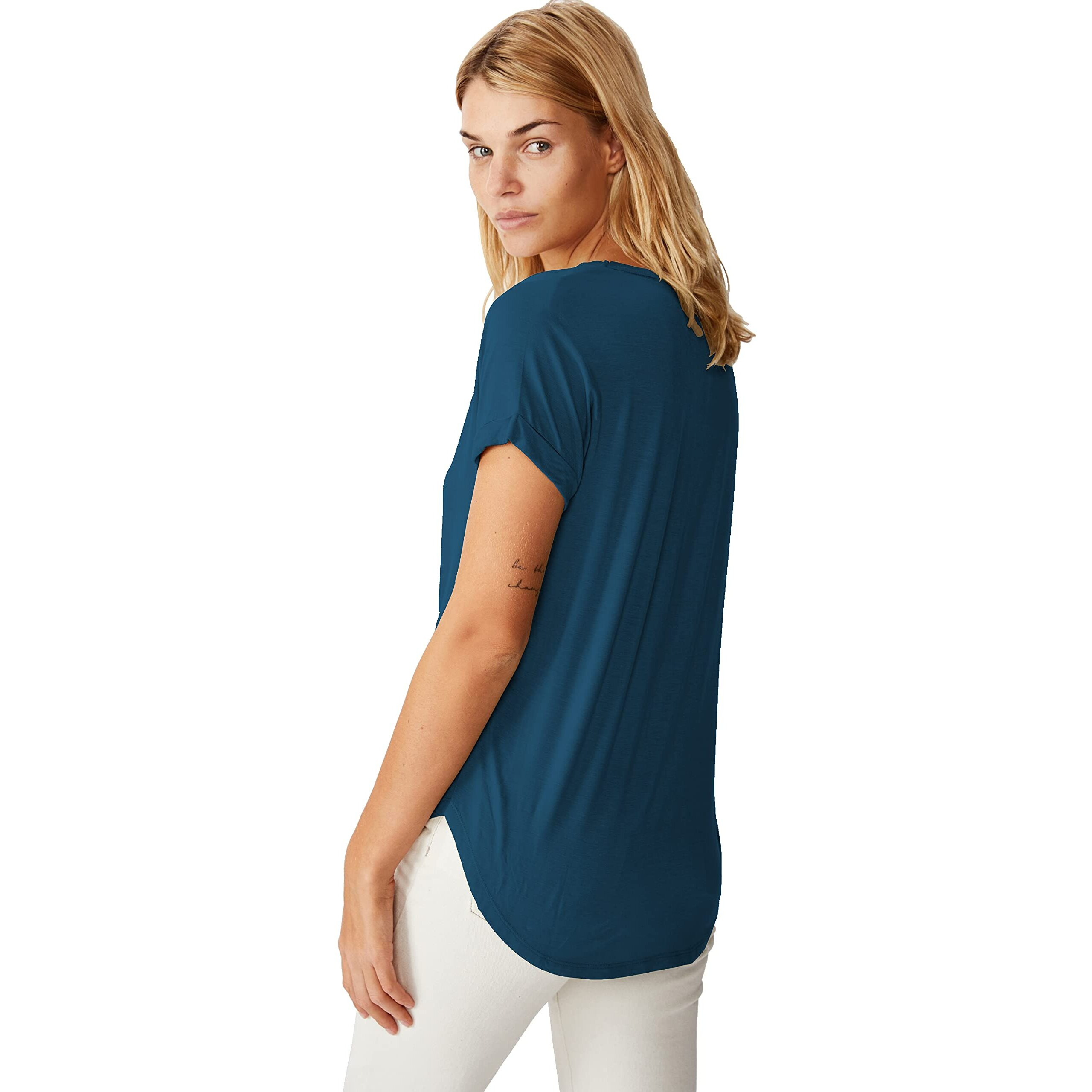 Fabricorn Stylish Combo of Plain Airforce Blue and Mustard Yellow Color Up and Down Cotton Tshirt for Women (Mustard Yellow and Airforce Blue, XX-Large)