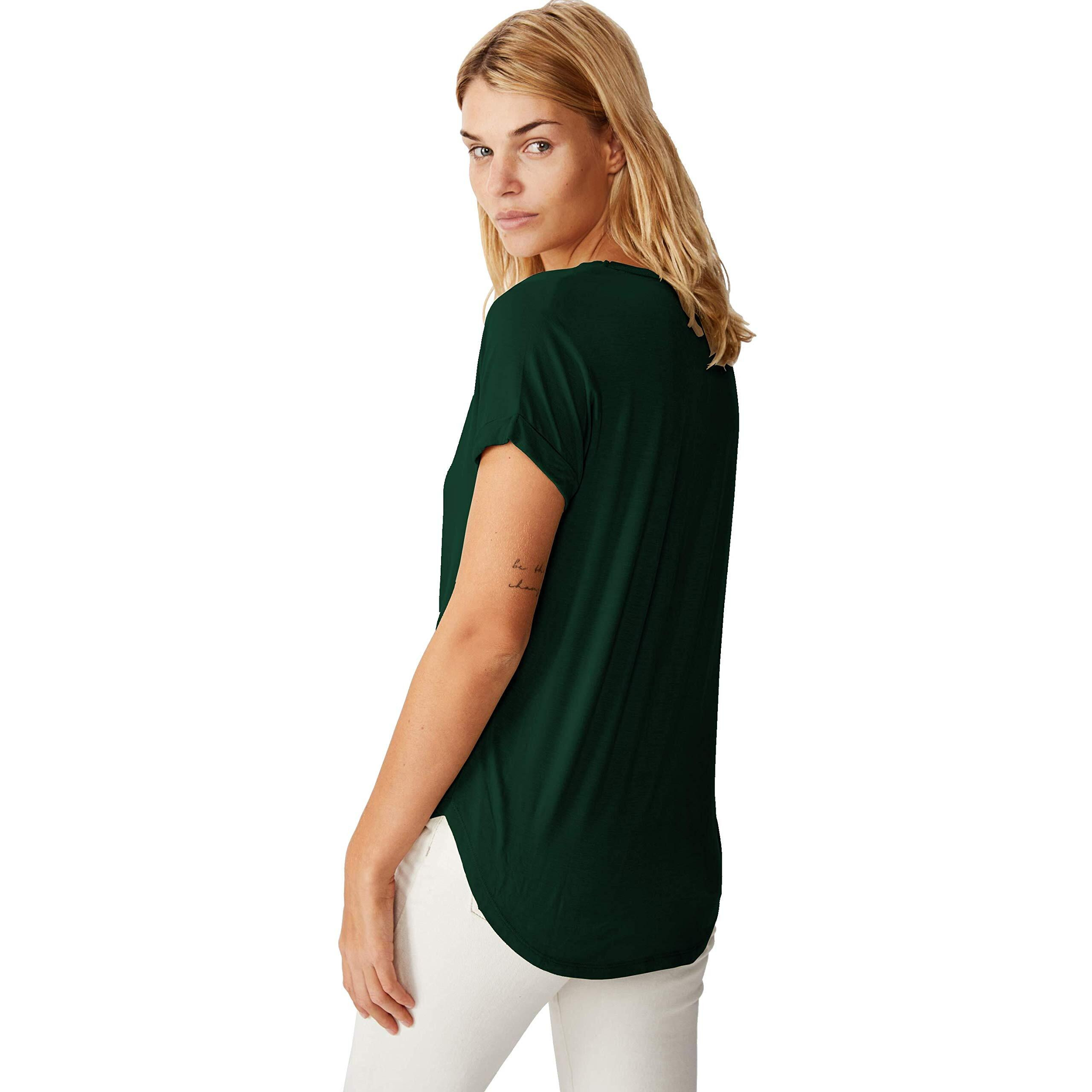 Fabricorn Stylish Combo of Plain B. Green and Wine Color Up and Down Cotton Tshirt for Women (Wine and B. Green, X-Large)