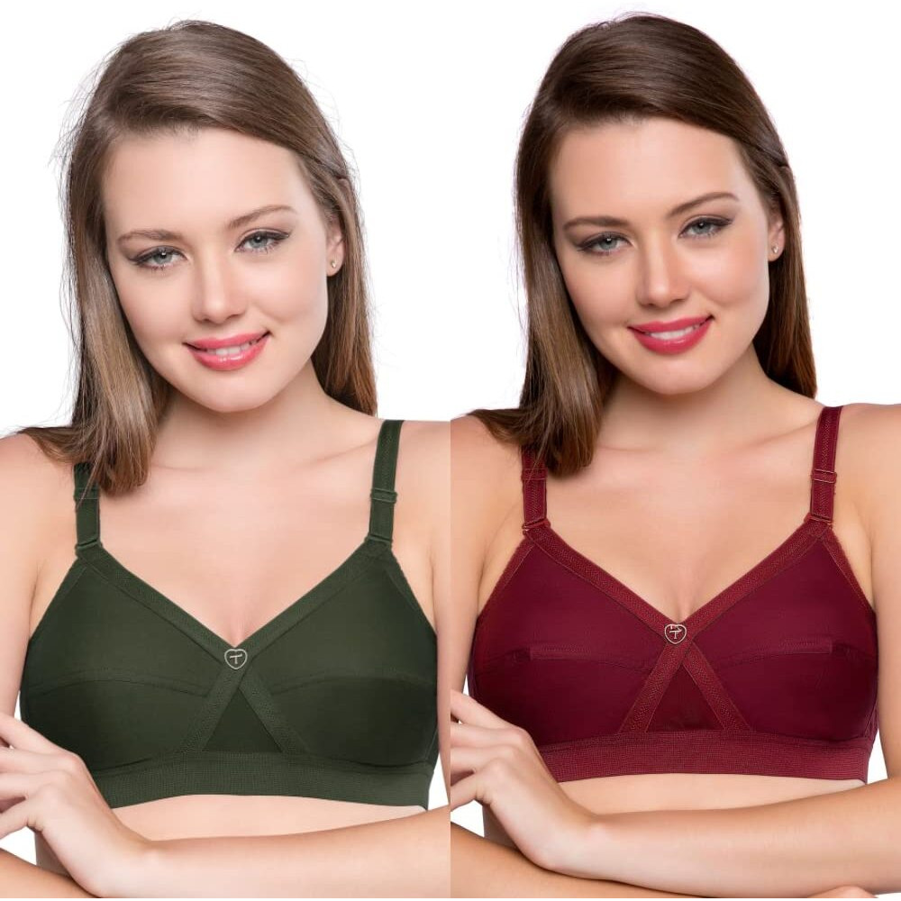 TRYLO KPL Combo Pack 34 Marun & OliveGreen E - Cup