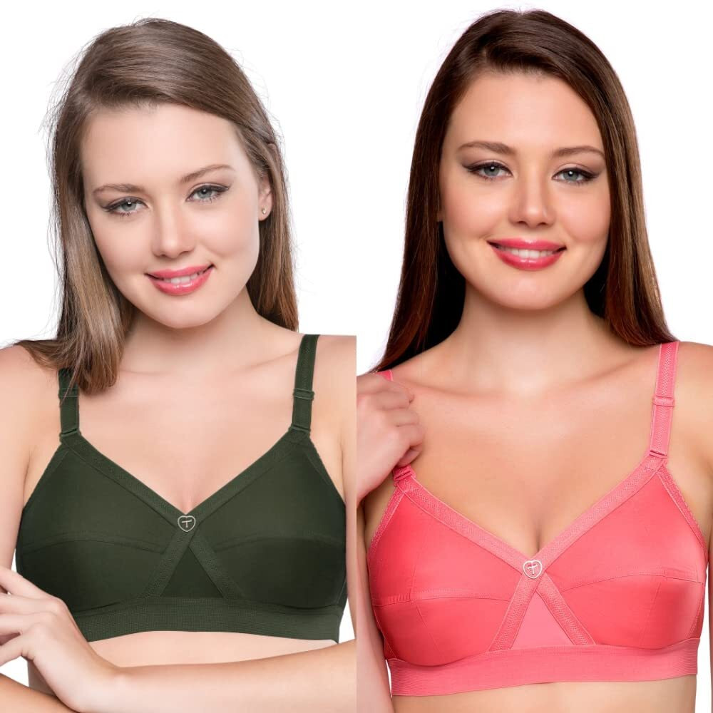 TRYLO KPL Combo Pack 40 Coral & OliveGreen F - Cup