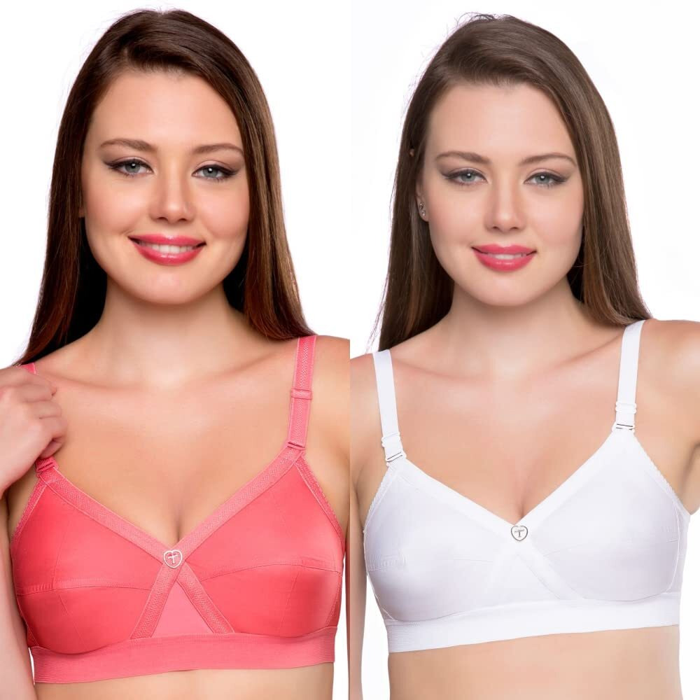 TRYLO KPL Combo Pack 34 Coral & White F - Cup