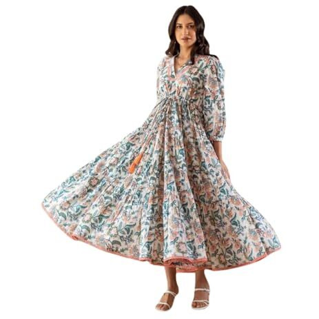 GRECIILOOKS Dress for Women Stylish | One Piece Dress for Women Long | Women Dress | Long Dress for Women | Maxi Dress for Women (in, Alpha, L, Regular, Blue)