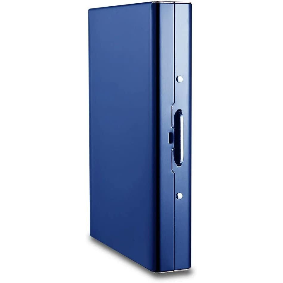 Stealodeal Blue Premium RFID Blocking Metal ATM/Credit/Debit 8 Slots for Men & Women Card Holder