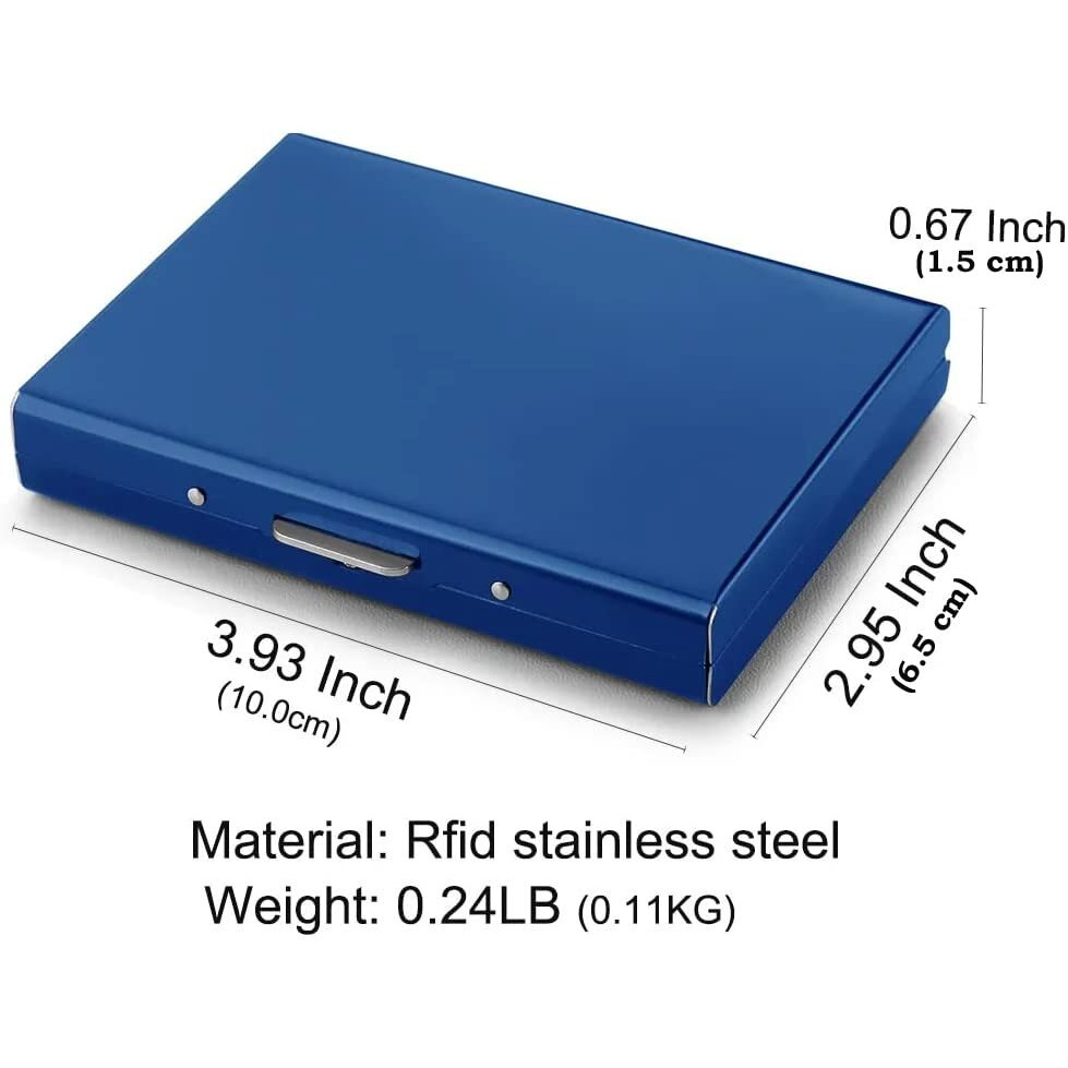 Stealodeal Blue Premium RFID Blocking Metal ATM/Credit/Debit 8 Slots for Men & Women Card Holder
