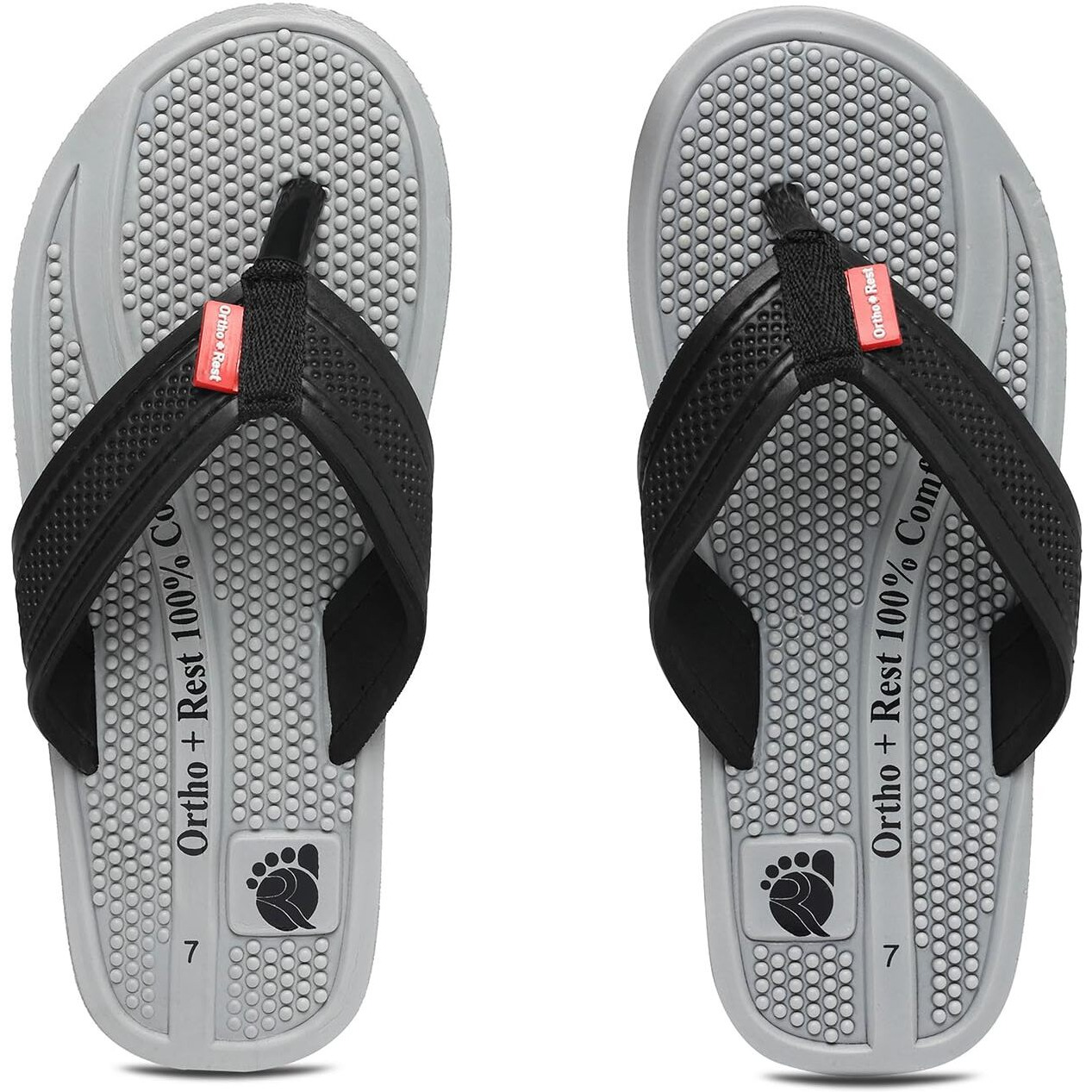 Ortho + Rest Doctor Orthopedic Slippers for Men | Anti-Skid Flip Flops with Acupressure Massage Footbed | Extra Soft and Comfortable Doctor-Recommended Chappal for Pain Relief