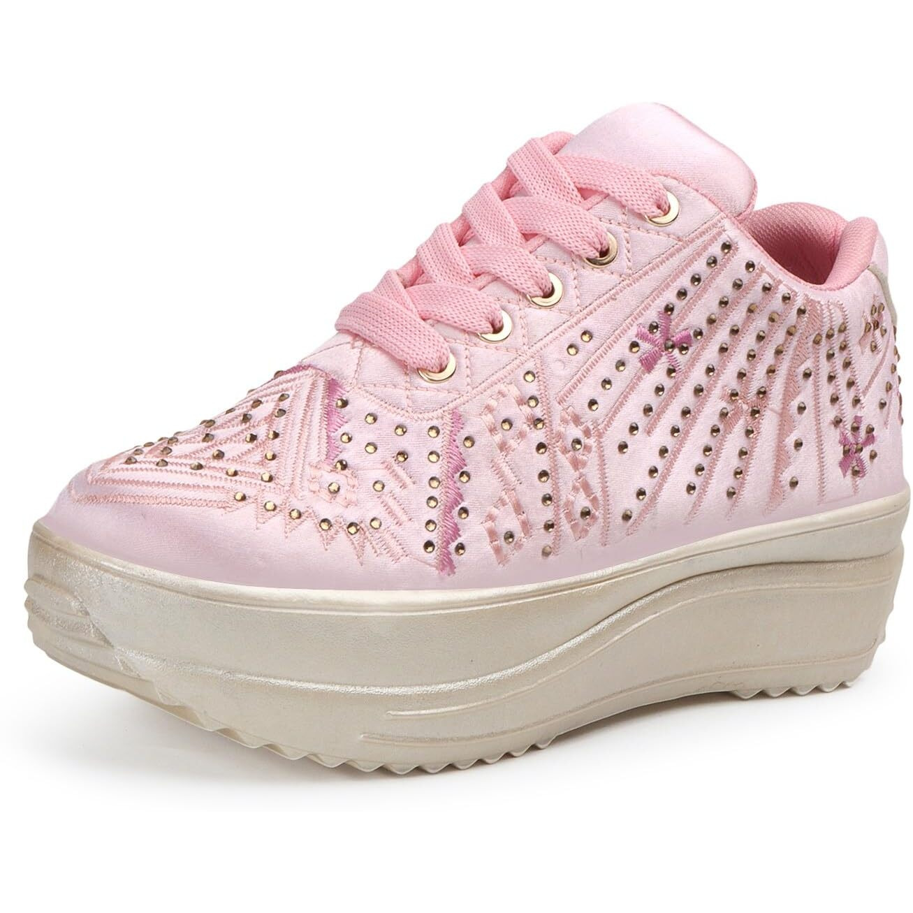 Vendoz Women Wedding Party Pink Sneakers
