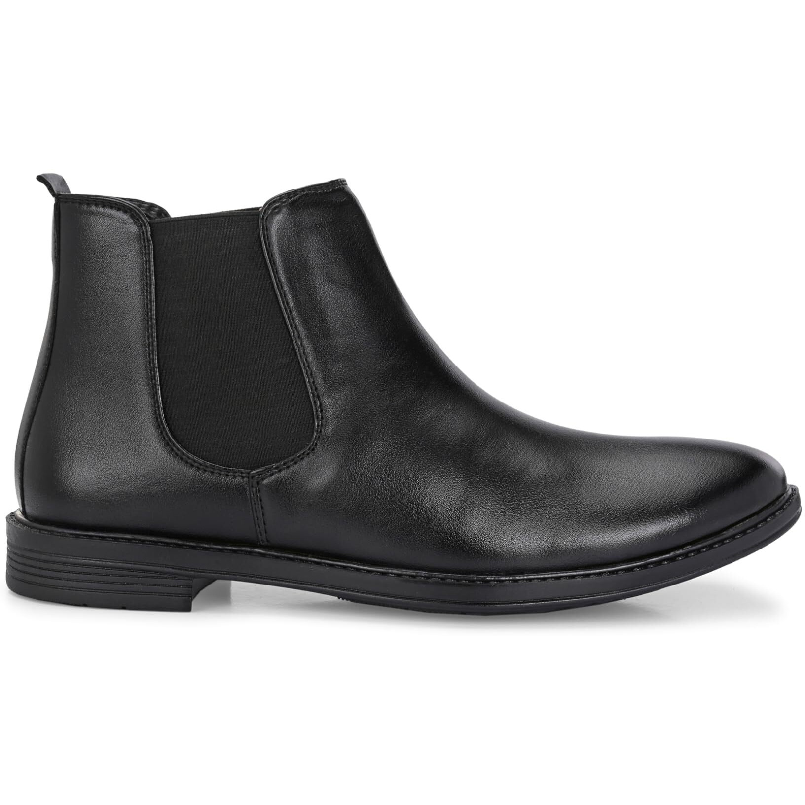 AADI Men's Black Synthetic Leather Lightweight Comfortable Trendy Outdoor Casual Shoes Slip On Chelsea Boots