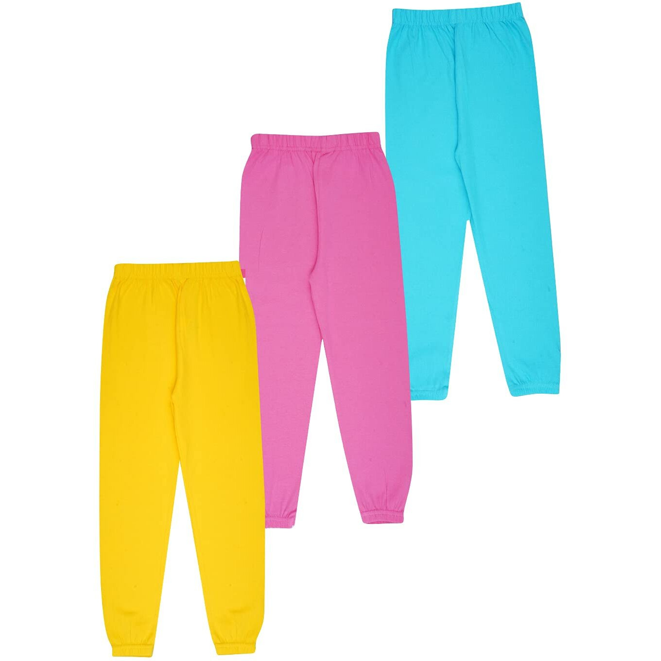 KYDA KIDS 100% Girls Cotton Printed Track Pants (Pack of 3)