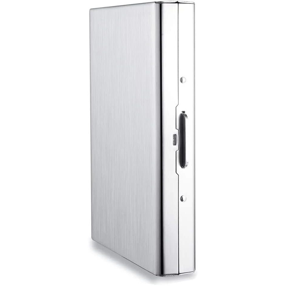 Stealodeal Silver Premium RFID Blocking Metal ATM/Credit/Debit 8 Slot for Men & Women Card Holder