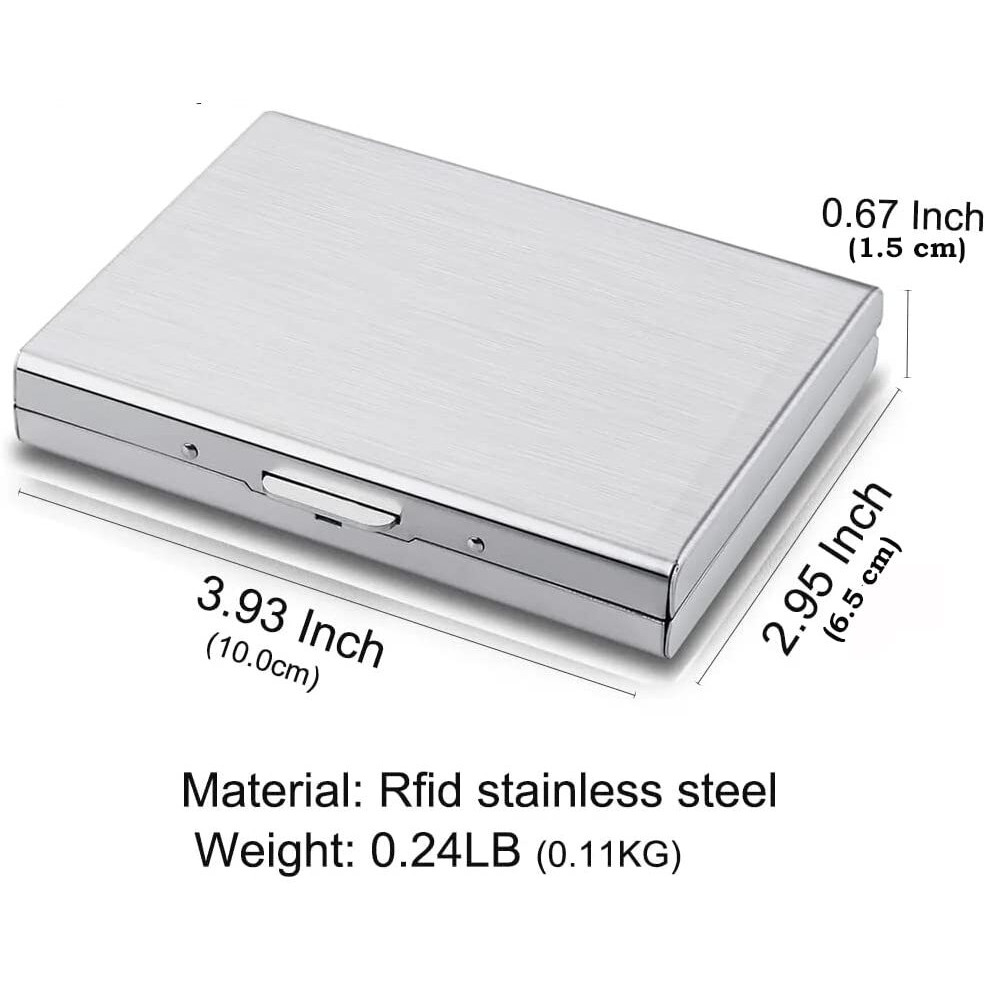 Stealodeal Silver Premium RFID Blocking Metal ATM/Credit/Debit 8 Slot for Men & Women Card Holder