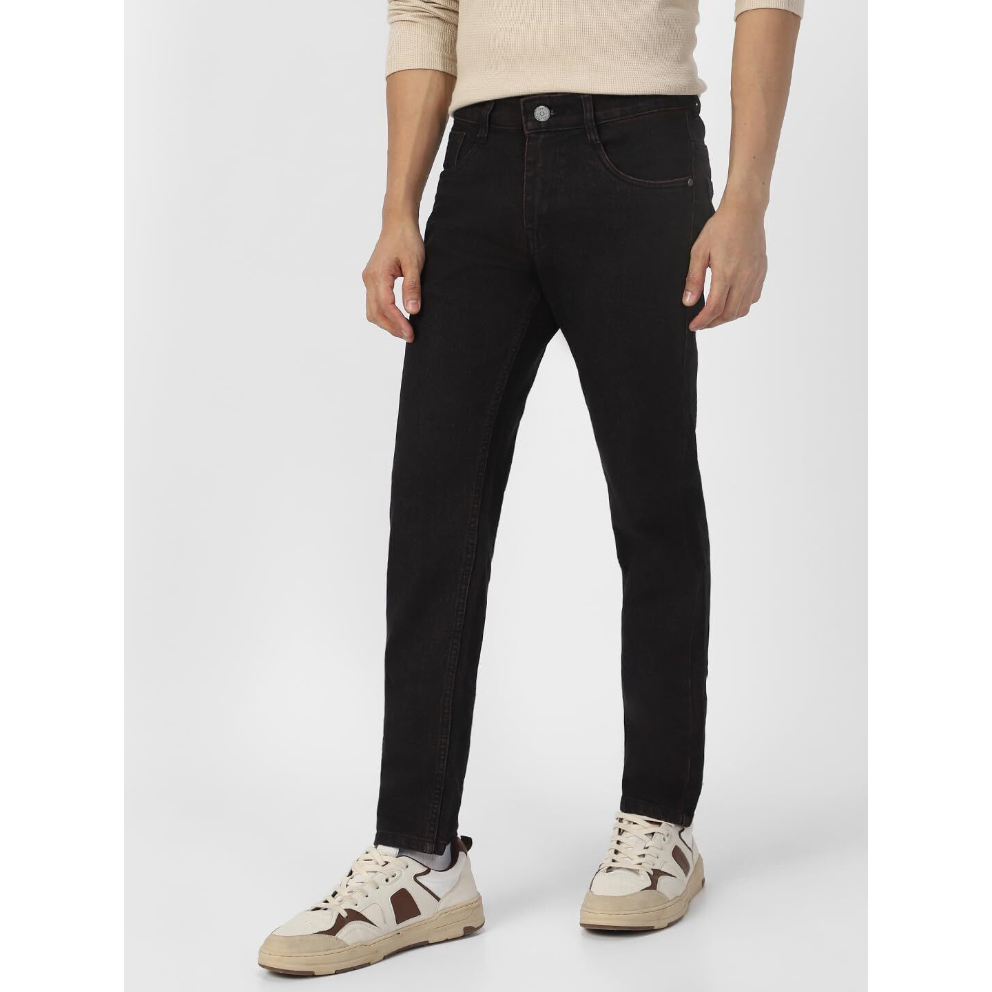 Urbano Fashion Men's Dark Brown Slim Fit Solid Jeans Stretchable (epsjean-brown-34-02)