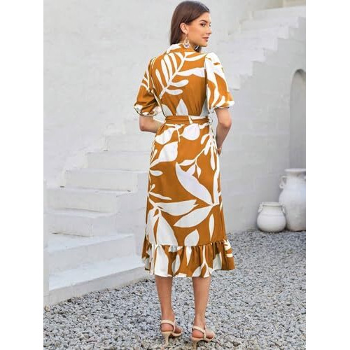 GRECIILOOKS Rayon Fit and Flare Below The Knee One Piece Maxi Bodycon Dresses Midi Dress for Women (GL-WD1214_Yellow
