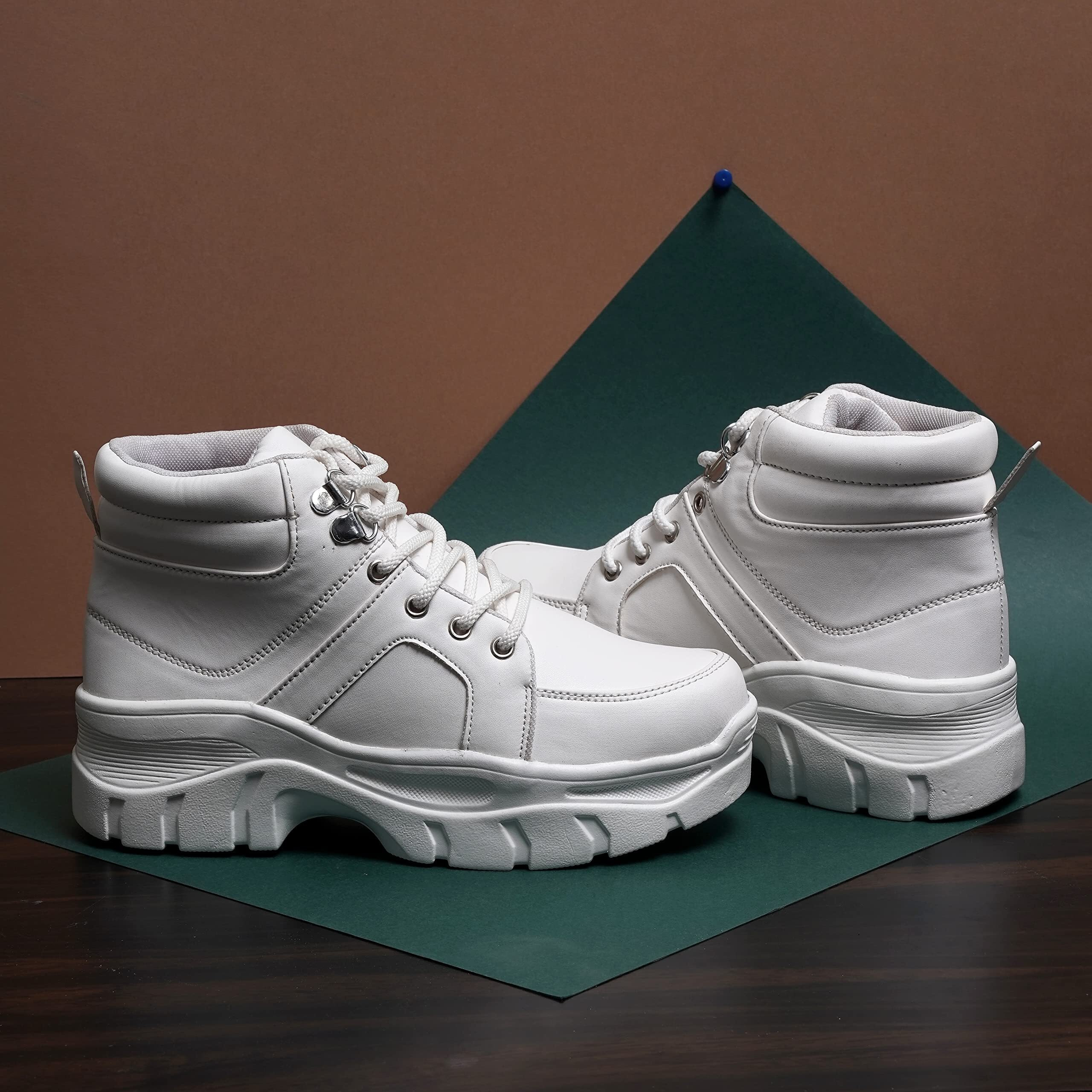 Vendoz Women Premium White Boots Shoes - 38 EU