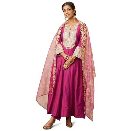 Amazon Brand - Myx Women's Rayon Salwar Suit (AW24-MYX-SKD-VN-03_Rani Pink_2XL)
