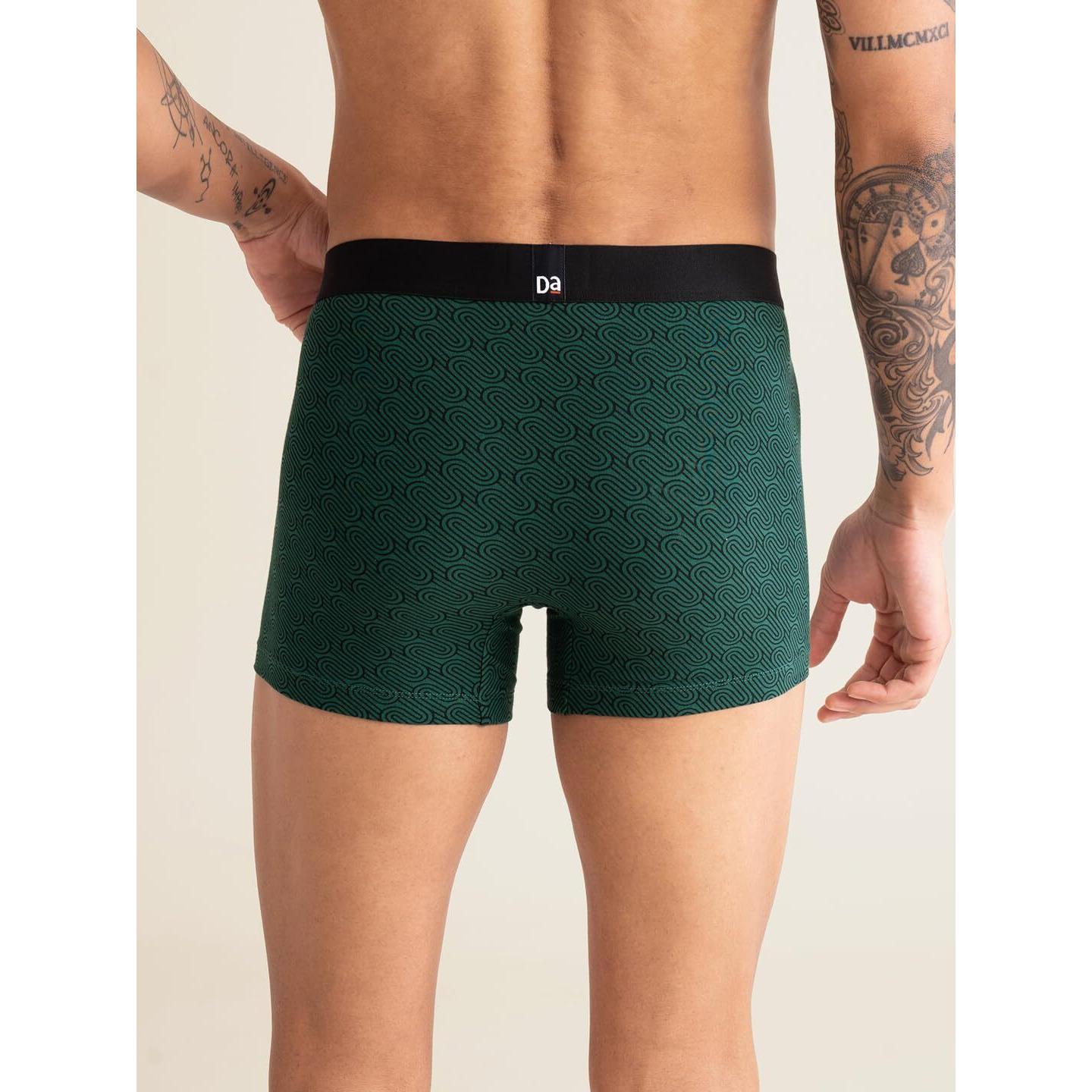 DAMENSCH Men's Regular Fit Printed Cotton Trunks | Combed Cotton, Stretchy Fabric, Anti-Bacterial and Microfibre Waistband