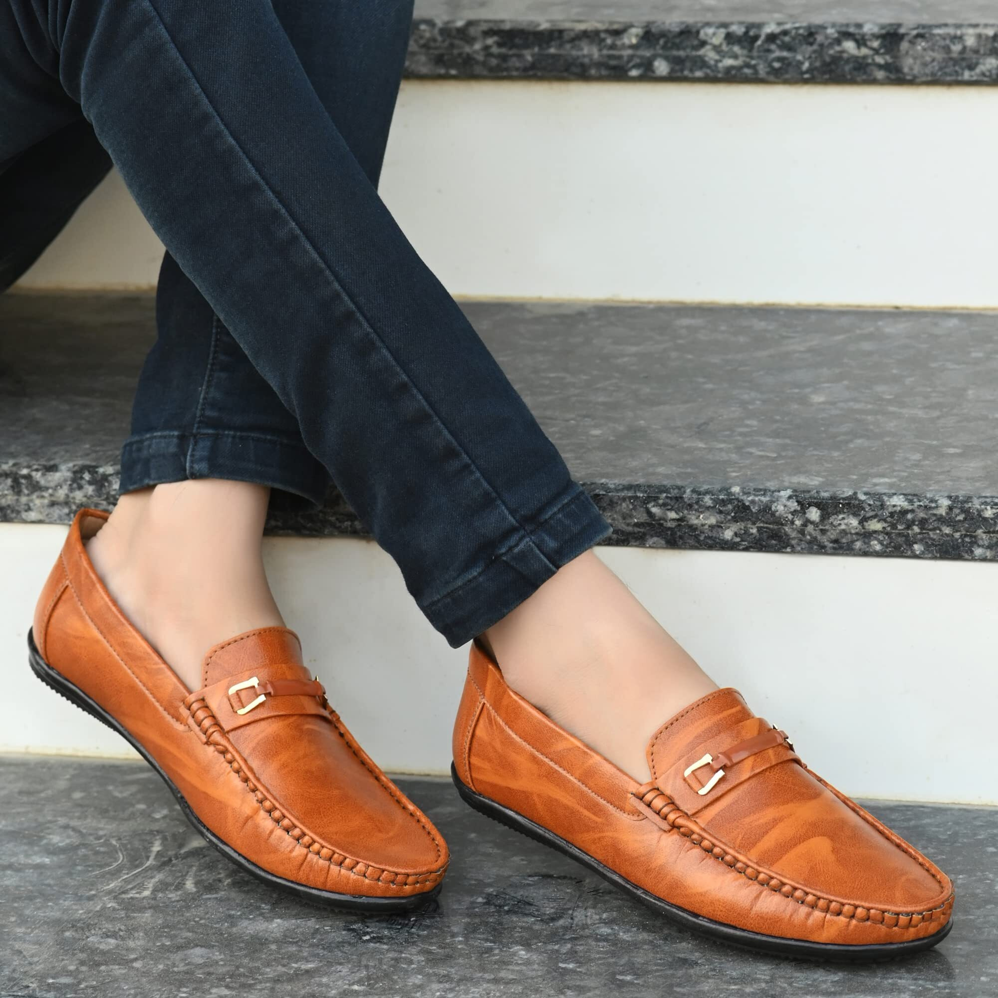 Centrino Mens Loafers Loafer, Tan, 9 UK