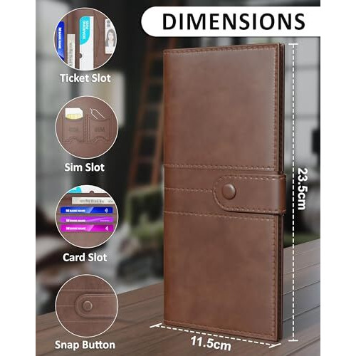 FEDUS Premium Long Currency Holder, Passport Holder for Unisex, Passport Cover Case Wallet with Card Holder, ID Card, Ticket, Currency, Boarding Pass Slots RFID Protected Travel Accessories Organiser