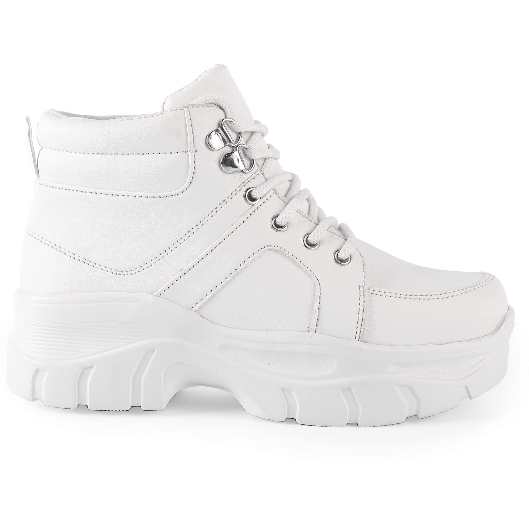 Vendoz Women Premium White Boots Shoes - 37 EU