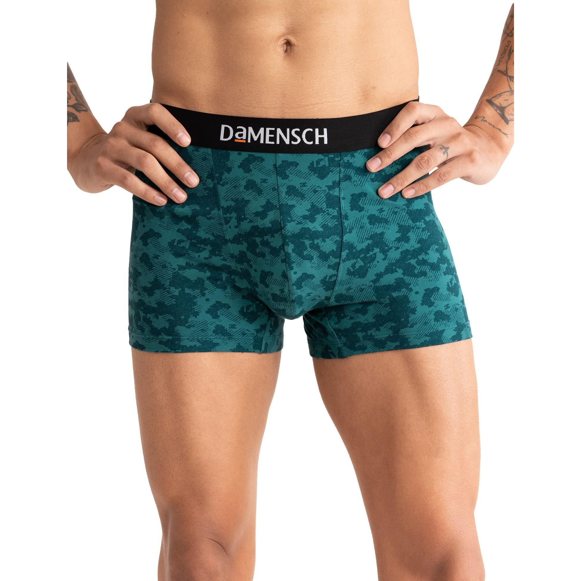 DAMENSCH Men's Deo-Cotton Deodorizing Printed Trunks- Pack of 1- Tulipwood- XX-Large