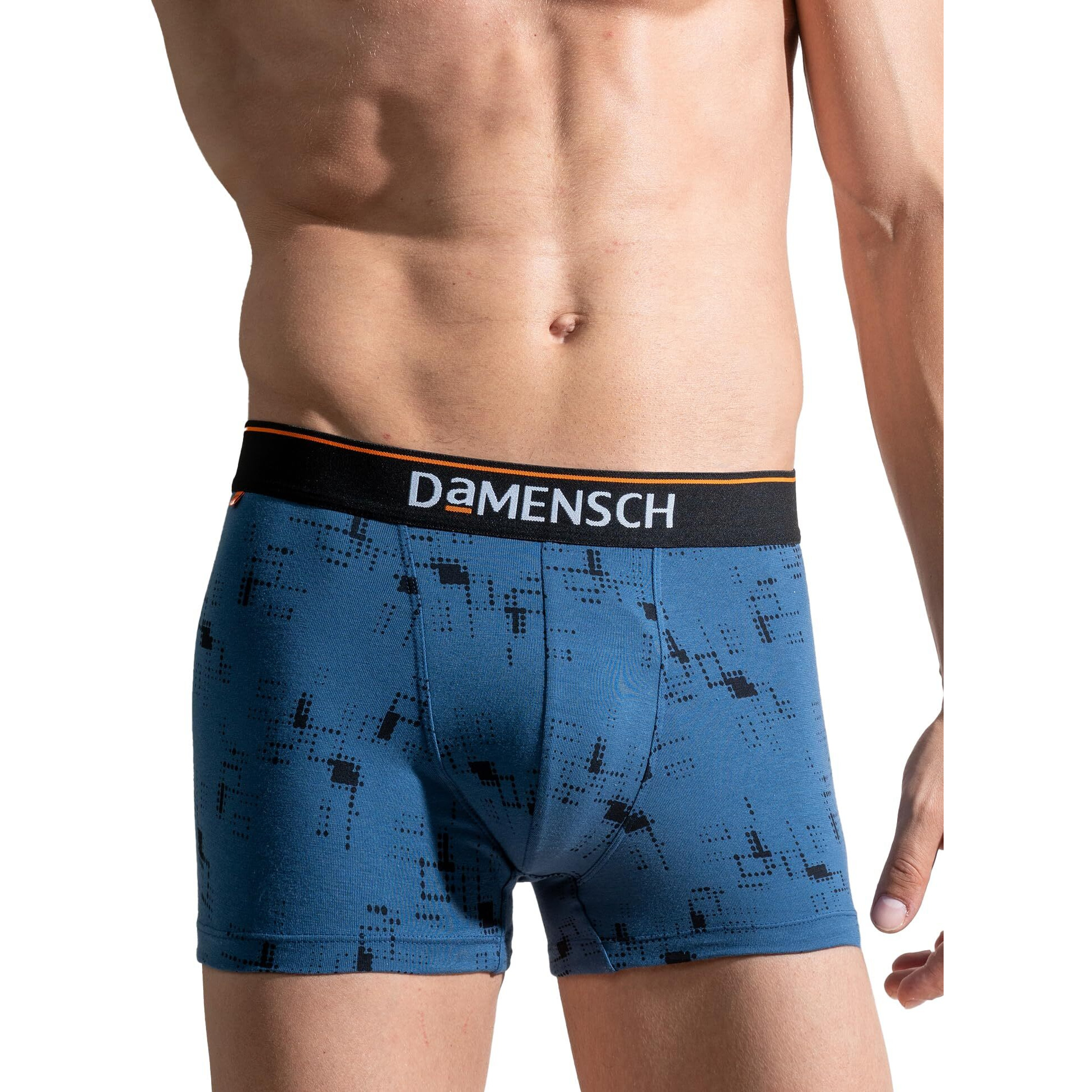 DAMENSCH Men's Deo-Cotton Deodorizing Trunk- Pack of 1- Marbled Blue- XX-Large