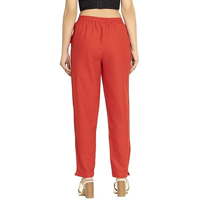 DIGITAL SHOPEE Women's Regular Fit Casual PantsCoral |XL