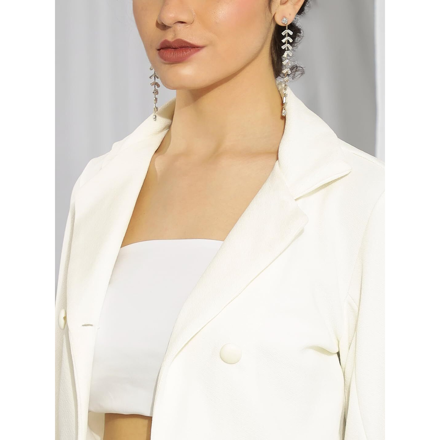 KOTTY Women's Co-ords Solid Dress Set Off White