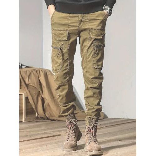 Lymio Men Cargo || Men Cargo Pants || Men Cargo Pants Cotton || Cargos for Men (Cargo-68-Khakhi-M)