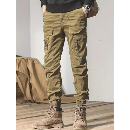 Lymio Men Cargo || Men Cargo Pants || Men Cargo Pants Cotton || Cargos for Men (Cargo-68-Khakhi-M)
