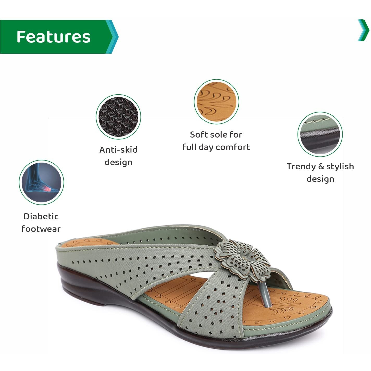 ORTHO JOY Fancy doctor slippers | Soft Sandal for women | Comfortable Footwear for women