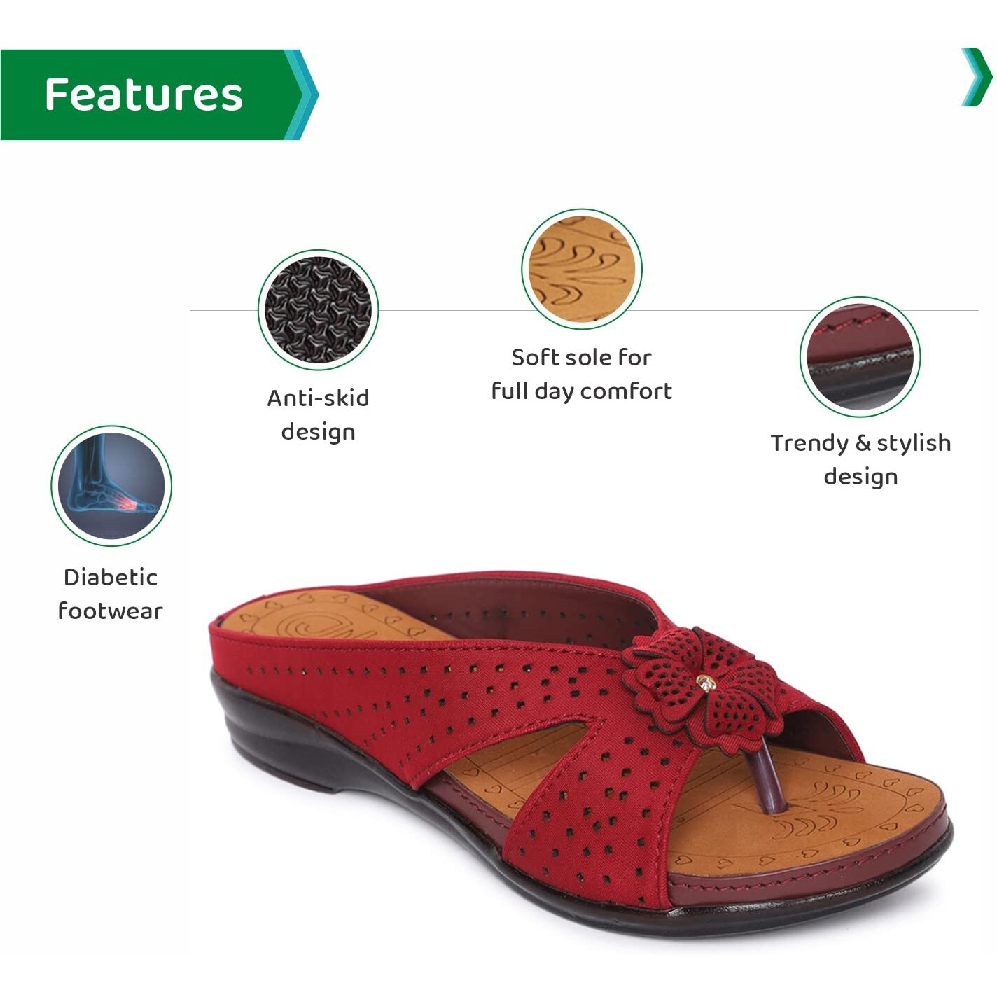 ORTHO JOY Fancy doctor slippers | Soft Sandal for women | Comfortable Footwear for women
