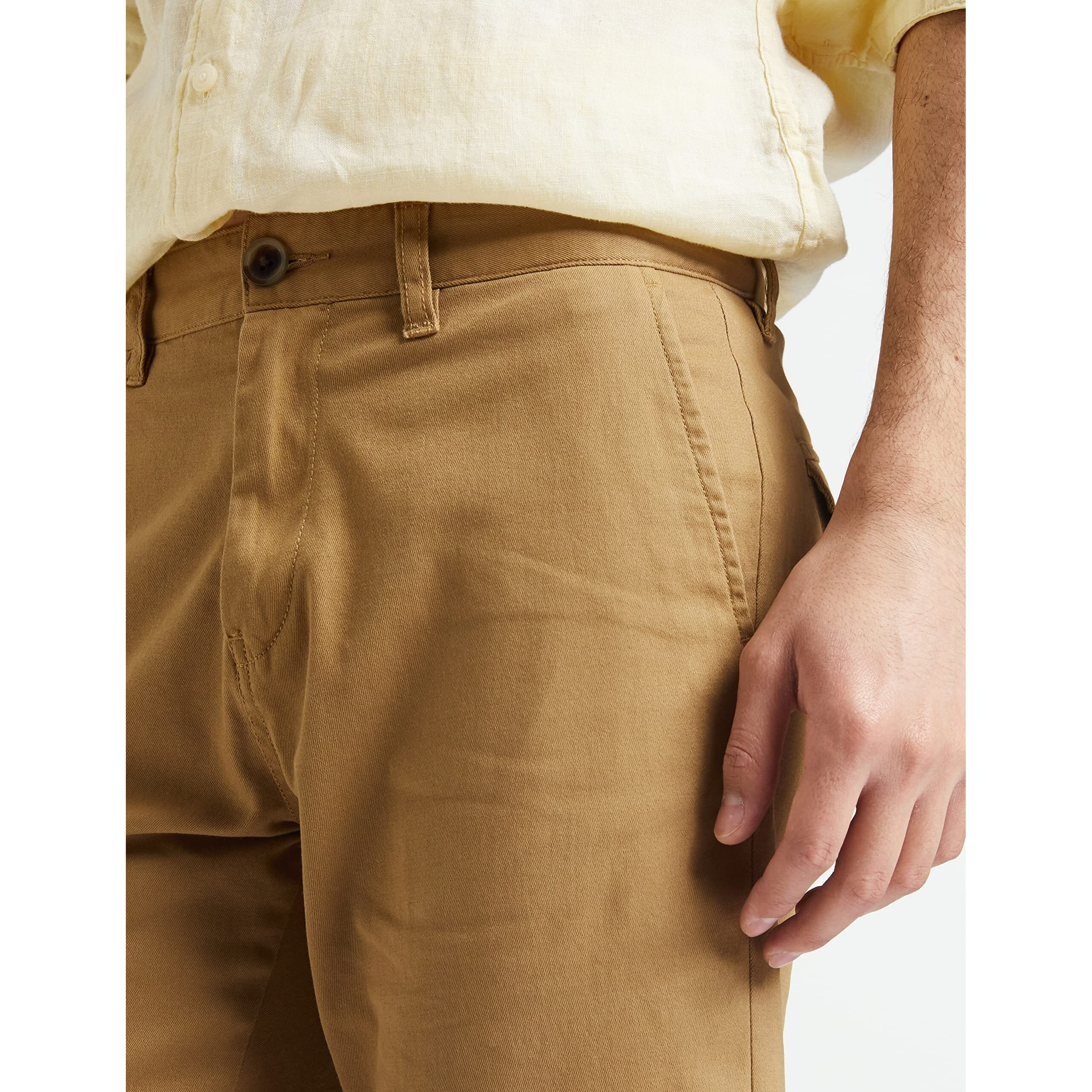 Amazon Brand - Symbol Men's Cotton Chino Shorts | Half Pants | Nikker | Stretchable Lounge Wear (Casual | Summer | Bermuda) (Khakhi_42)
