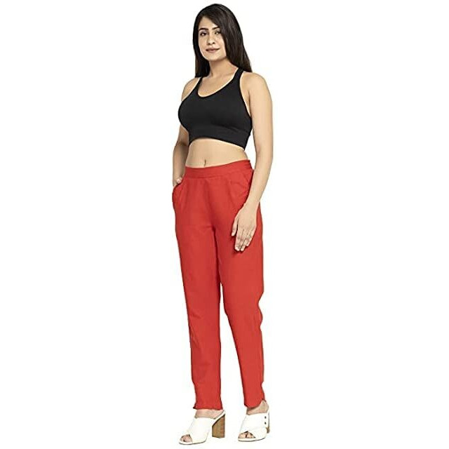 DIGITAL SHOPEE Women's Regular Fit Casual Pants (DS-TC1-PITCH-M_Peach