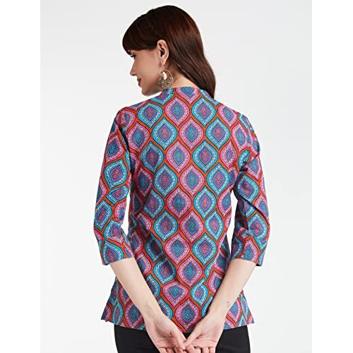 Amazon Brand - Myx Women's Cotton Regular Short Kurti (AW18NIT001CORE2_Purple 2_4XL)