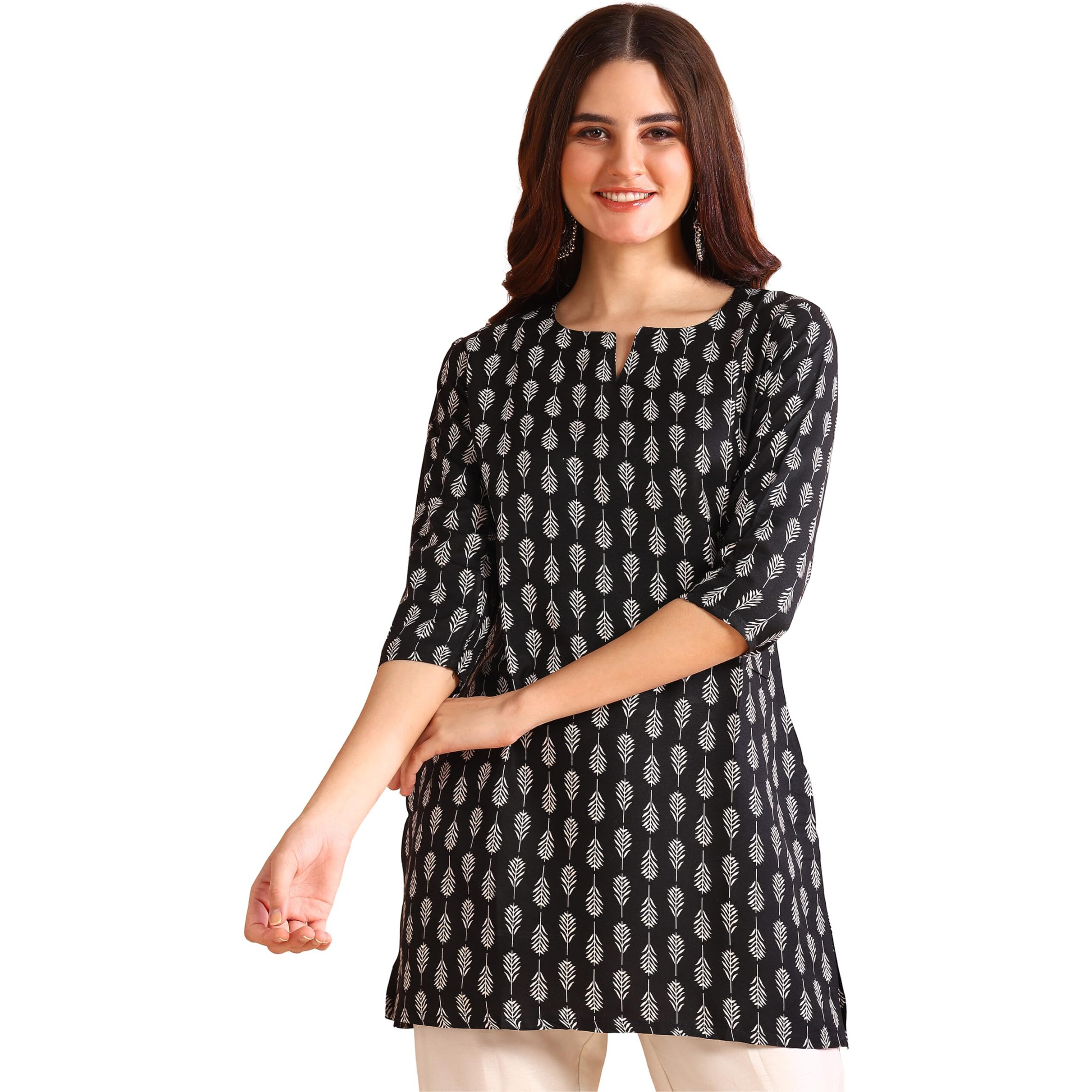 DSK Studio Women's Poly Rayon Straight Short Length Dress (KU1011-Black-S_Black
