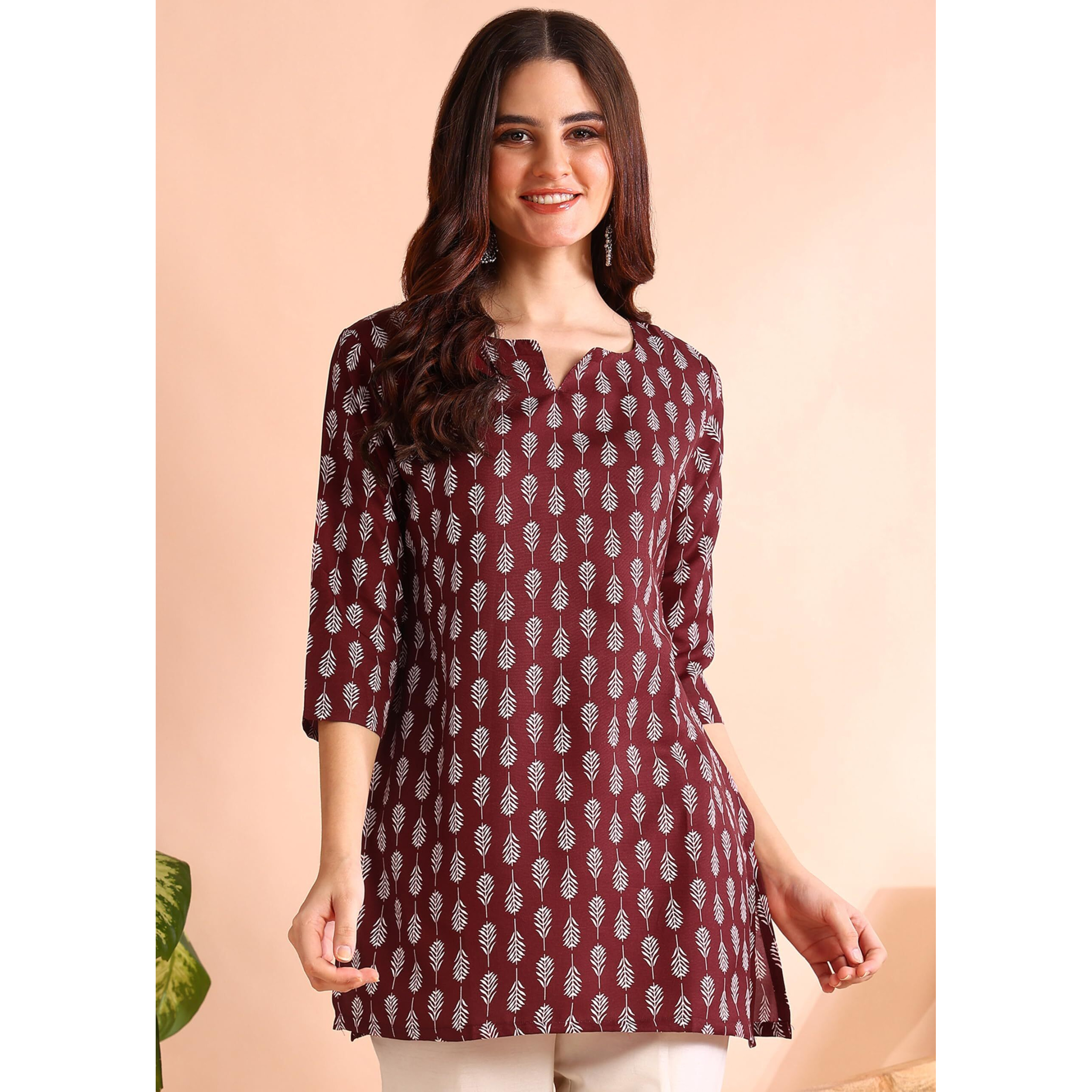 DSK Studio Women's Regular Dress Shirt (KU1011-Maroon-XXL_Maroon