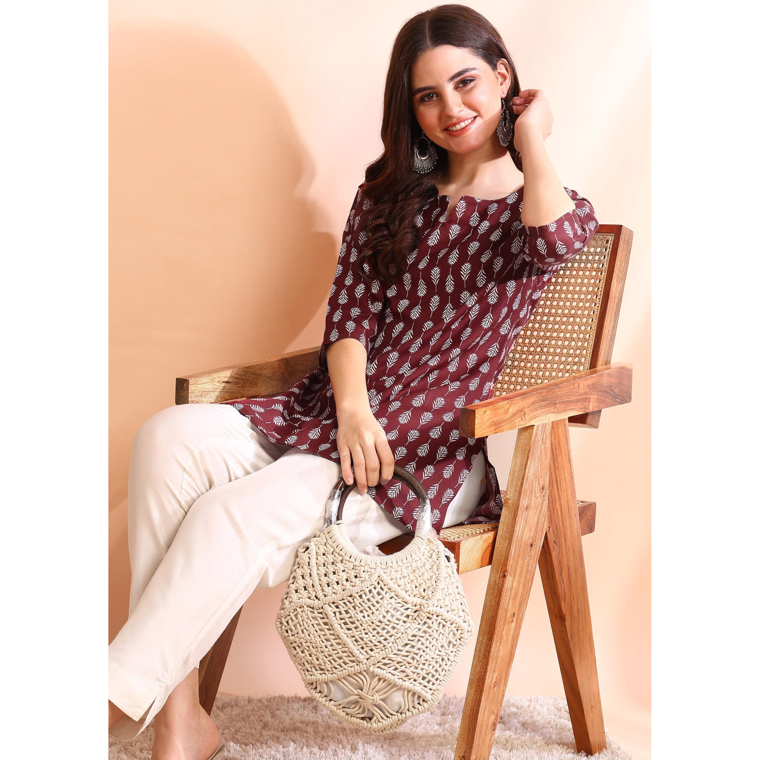 DSK Studio Women's Regular Dress Shirt (KU1011-Maroon-XXL_Maroon