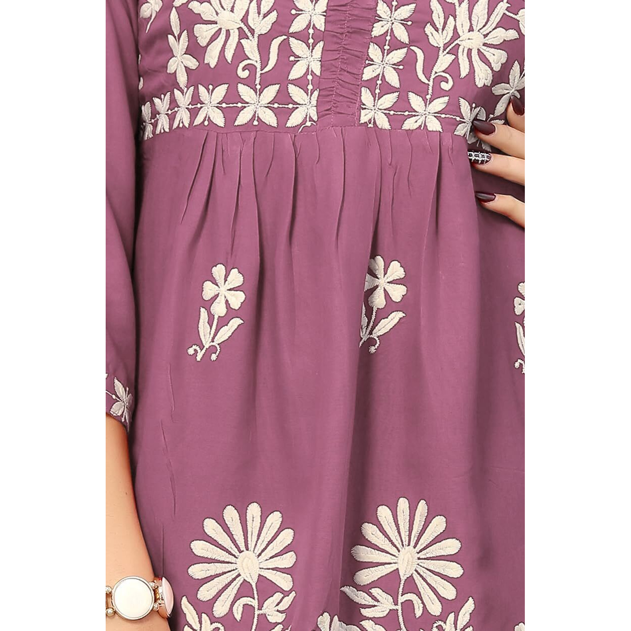 Bee M Pee Designer Short Kurti Tops for Jeans for Women I Chikankari Rayon Cotton Long Kurta Kurti for Women I Stylish wear Kurti top for Girls