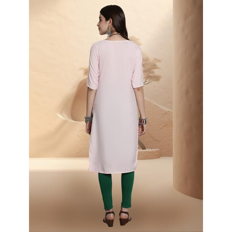 Pinkmint Women's Crepe Digital Print Straight Kurta [Pack of 6]