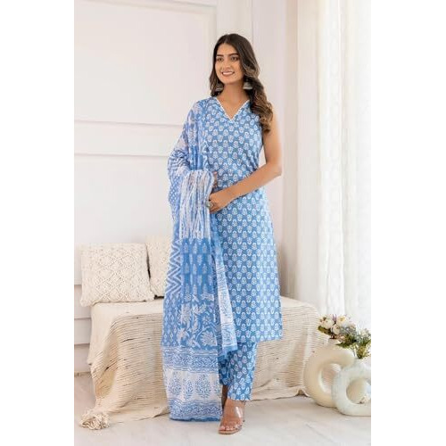 FABNEX kurta set for women | Women Kurta | Women Kurta Sets Kurtis | Women Kurta Pant Set | Women Kurta Pant Set with dupatta Women Kurti Set with Pant and dupatta (K-90) (2XL)