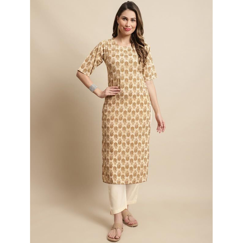Pinkmint Kurta Set for Women ll Printed Kurti & Pant Set ll Combo Kurta Set ll (Pack of 2) Gold-Blue