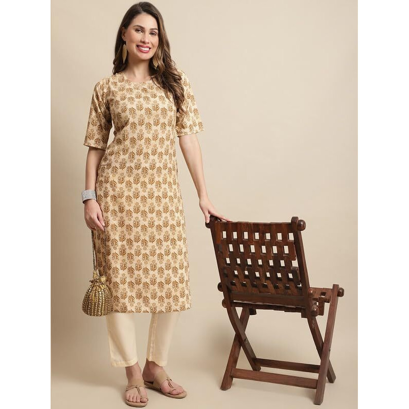 Pinkmint Kurta Set for Women ll Printed Kurti & Pant Set ll Combo Kurta Set ll (Pack of 2) Gold-Blue